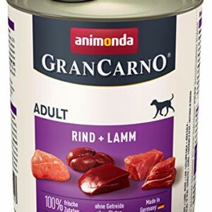 Animonda Gran Carno adult Hundefutter, Nassfutter für erwachsene Hunde, Rind + Lamm, 6 x 800 g