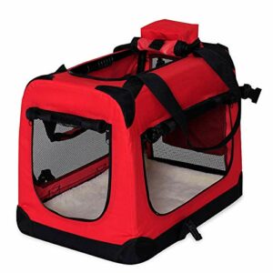 Hundetransportbox Hundetasche Hundebox faltbare Kleintiertasche Farbe Rot Größe L