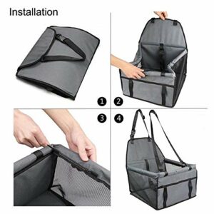 YAOJU Hunde Autositz für Hunde, Hundebox Auto Sitzerhöhung für Hunde,Wasserdicht Faltbar Atmungsaktiv Haustier Sicherheit für Reise,Kleine Hunde oder Katzen (Grey) – Bild 3