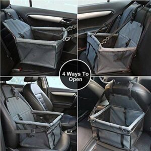 YAOJU Hunde Autositz für Hunde, Hundebox Auto Sitzerhöhung für Hunde,Wasserdicht Faltbar Atmungsaktiv Haustier Sicherheit für Reise,Kleine Hunde oder Katzen (Grey) – Bild 4