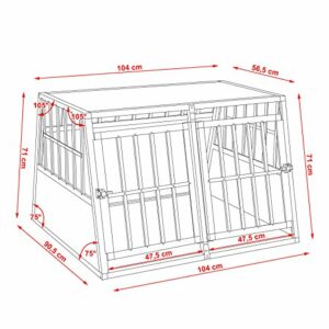 TecTake Alu Hundebox tra­pez­för­mig - Diverse Modelle - (104x90,5x69cm | Nr. 402226-8) – Bild 6