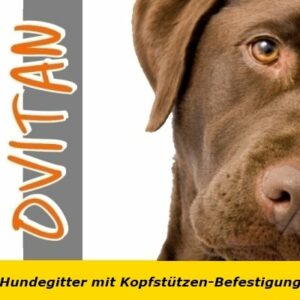OVITAN Hundegitter fürs Auto 8 Streben universal zur Befestigung an den Kopfstützen der Vordersitze - für alle Automarken geeignet - Modell: V08 – Bild 6