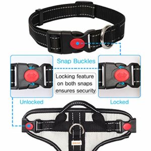 PENGDA Hundegeschirr Grosse & Mittelgroße Hunde Zuggeschirr Hundesport Gepolstert Brustgeschirr No Pull Geschirr Hund Verstellbares mit Reflektierendem Zuggeschirr (L, Silver) – Bild 3