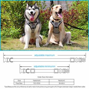 PENGDA Hundegeschirr Grosse & Mittelgroße Hunde Zuggeschirr Hundesport Gepolstert Brustgeschirr No Pull Geschirr Hund Verstellbares mit Reflektierendem Zuggeschirr (L, Silver) – Bild 6