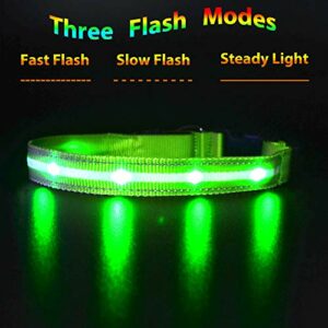 Leuchthalsband für Hunde Aufladbar LED Hundehalsband 100% Wasserdicht Blinkende Lichter mit USB von MASBRIL(M, 50cm, Grün) – Bild 2