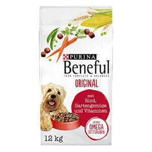 PURINA BENEFUL Original Hunde-Trockenfutter: mit Rind, Gemüse & Vitaminen, ausgewogene Hundenahrung, hochwertige Proteinquelle, 1er Pack (1x12kg Sack)