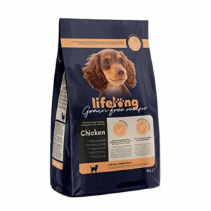Amazon-Marke: Lifelong Alleinfuttermittel für welpen kleiner Hunderassen mit frischem Huhn Getreidefreie Rezeptur - 3kg